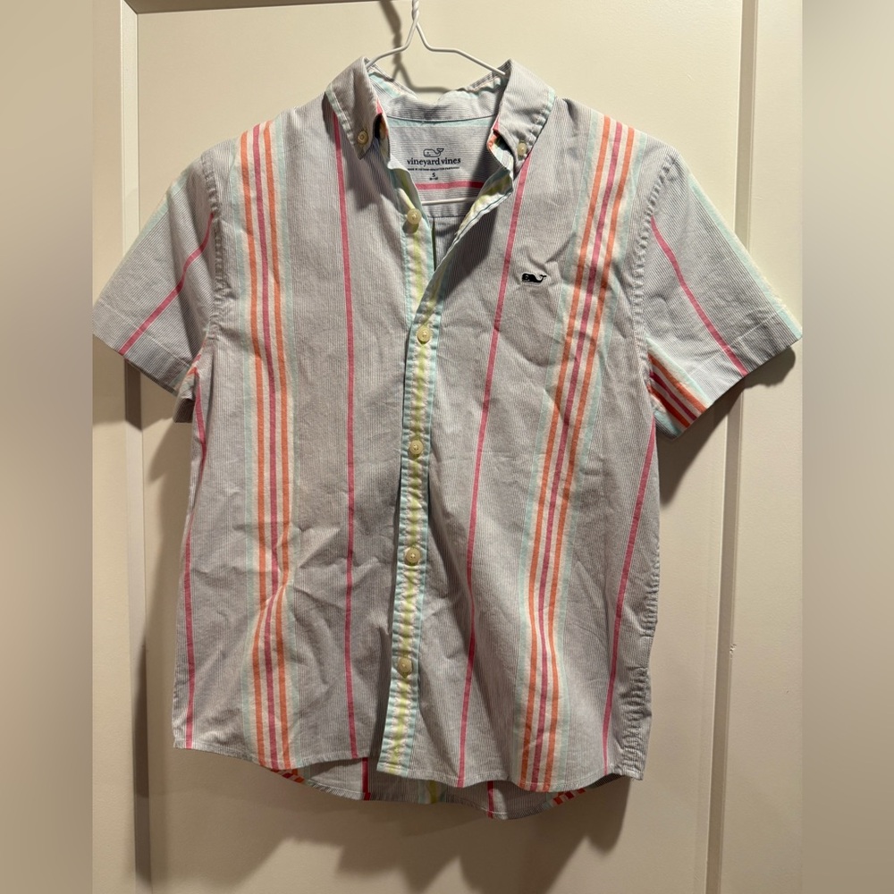 Vineyard Vined Striped Short Sleeve Shirt Size Small 8-10‎